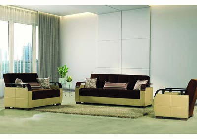 Karma Brown/Cream Sofabed,Ottomanson (Previously Casamode)